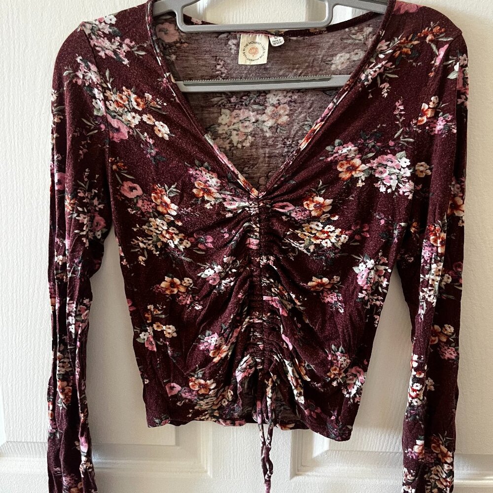 Live in the Moment Burgundy Floral Top